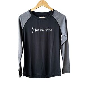 Orange Theory Top Shirt Sweater Tee Long Sleeve Black Grey Activewear Gym Medium